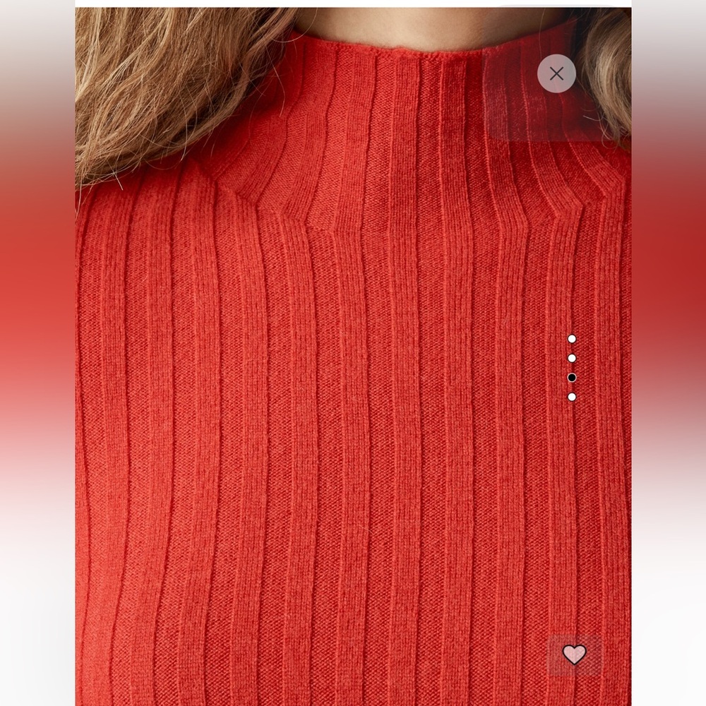 J. Crew Vibrant Red Cashmere Turtleneck Sweater - Picture 2 of 5